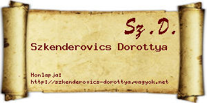 Szkenderovics Dorottya névjegykártya